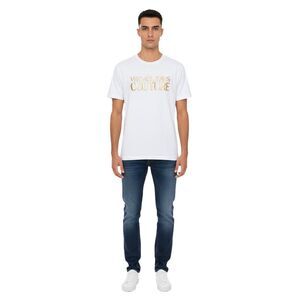 Versace Jeans Couture White/Gold Mens Signature Foil Print T-Shirt